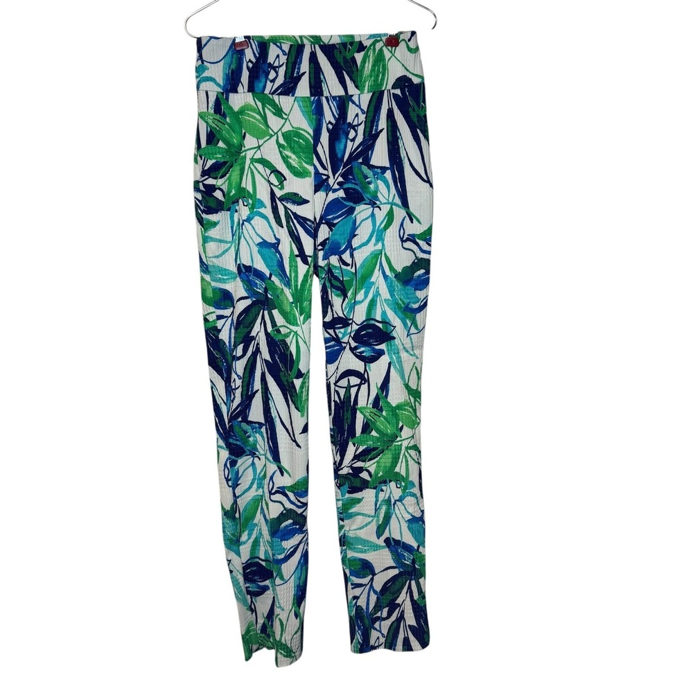 Joseph Ribkoff Women's Pants Tropical Slim Fit Trouser‎ Vanilla Multi Size 6 NWT